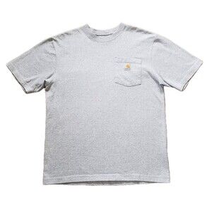Carhartt Pocket Tee Size Medium Loose Fit Mens Gray Heavyweight T-Shirt